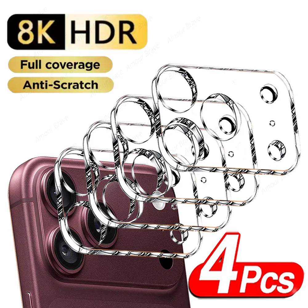 4pcs Full Cover Camera Lens Protector For iphone 18 17 16 15 14 Pro Max Plus Air Duo Lens Camera Protection Glass Accessories