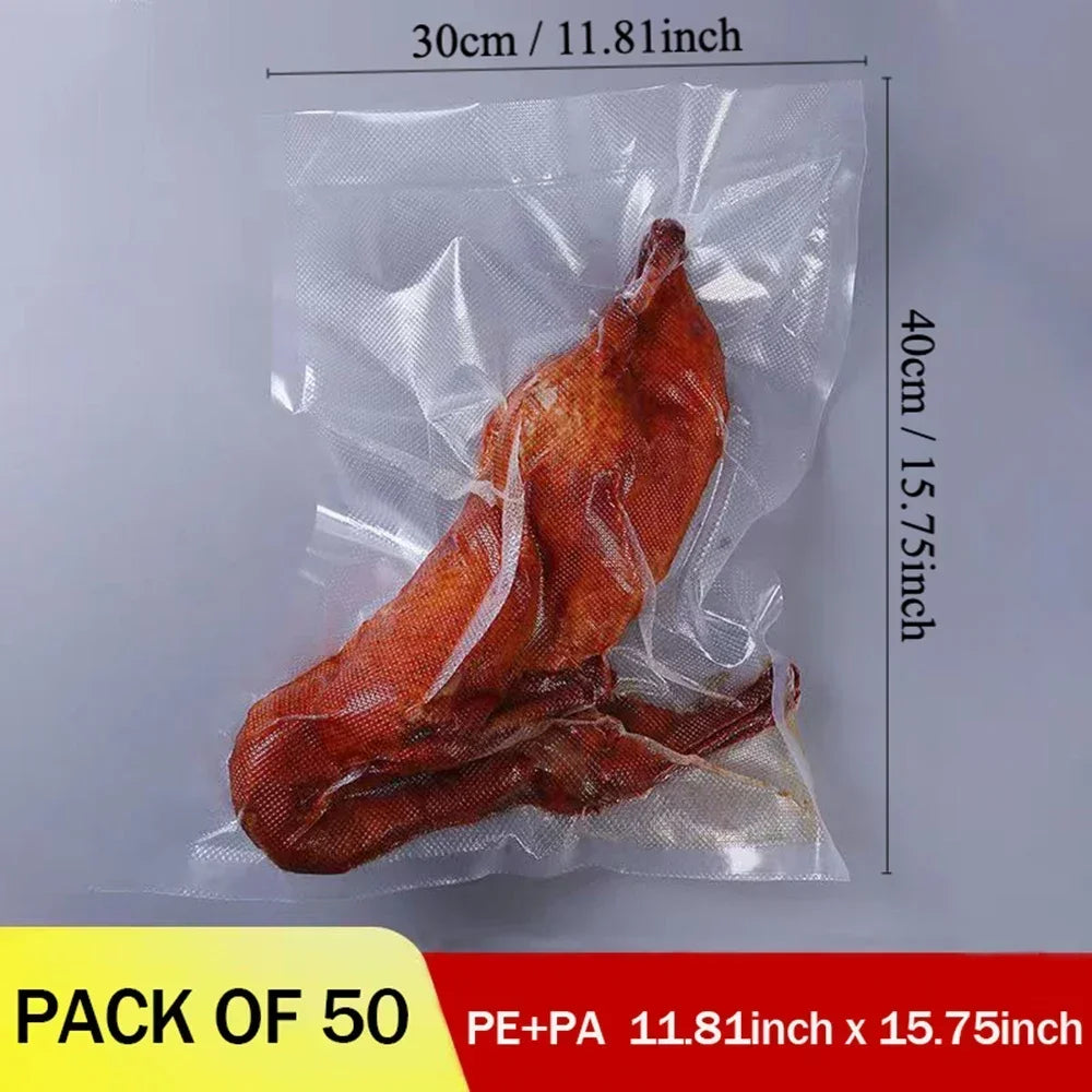 50 Premium Vacuum Sealer Bags, Food Freshness and Storage, Reusable, BPA-Free Vacuum Sealer Storage Bags,Kitchen Organizer