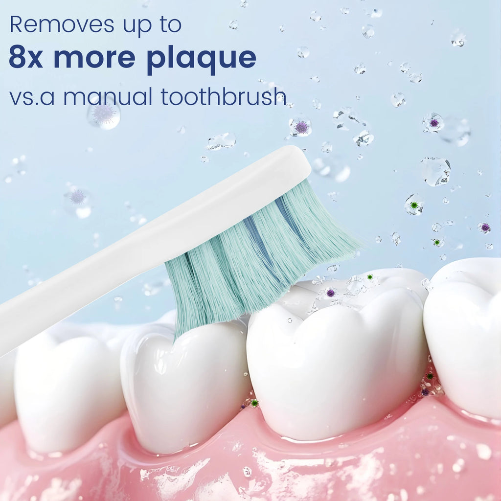 Sonic Electric Toothbrush for Adults Sonic Toothbrushes with 10 Toothbrush Heads (3 Types), 90 Days Battery Life, 5 Brushing Modes, Travel Case, 2 Minute Brushing Timer