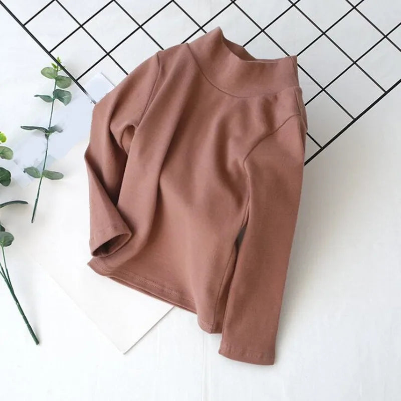 Kids’ Cotton Long-Sleeve Turtleneck Top
