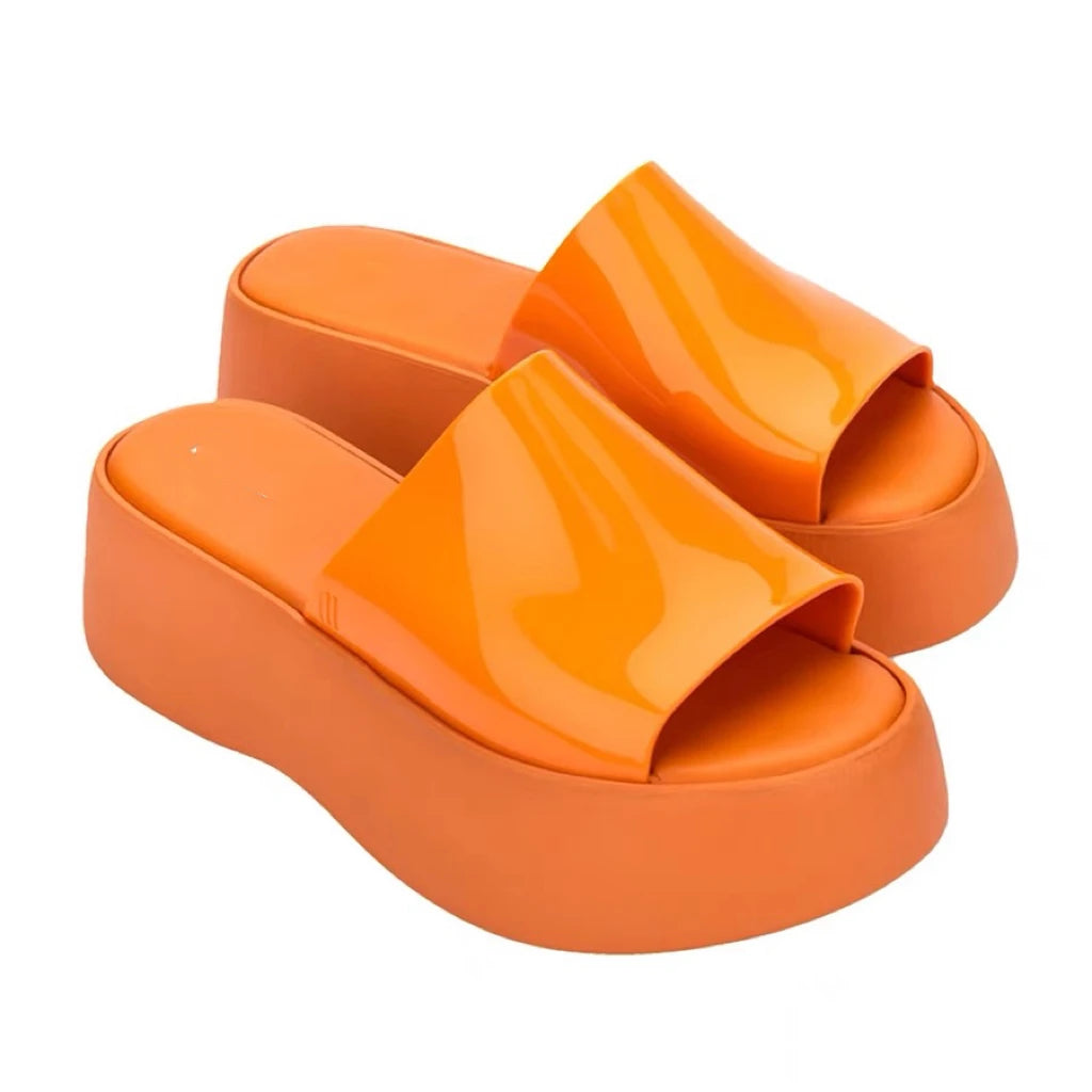 Mini Melissa Sandal Summe Women Slippers Wedges Platform Beach Flip Flops Trend High Heels Ladies Shoes Pumps Thick Slides Mujer