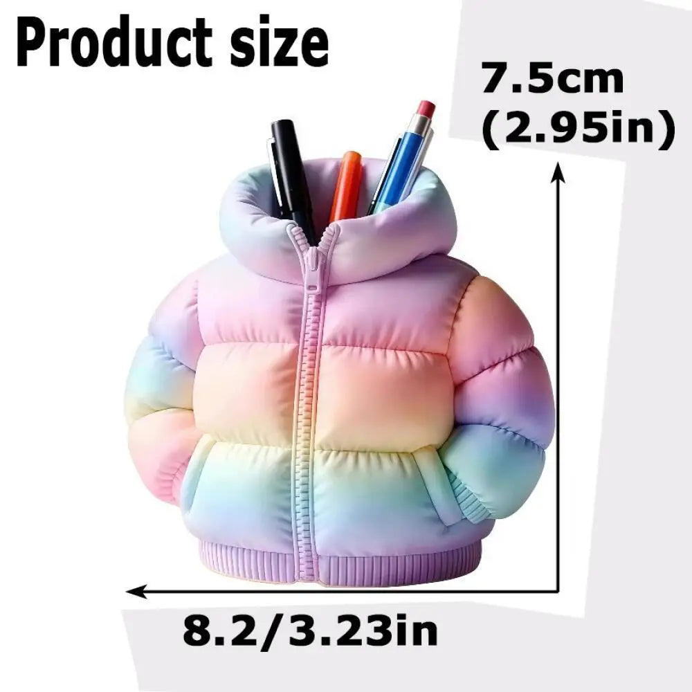 Puffer-Jacket-Shaped 3D Desk Pen Holder