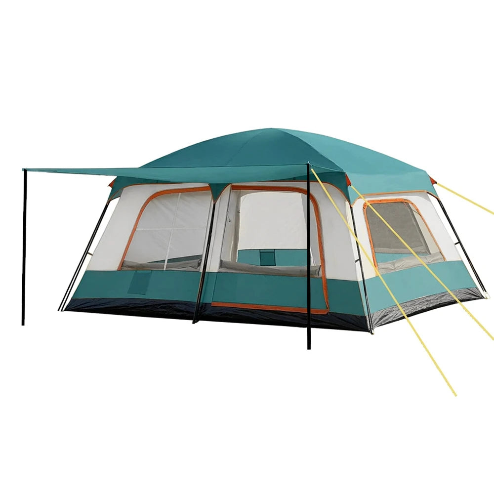 Large Camping Tent 4-6 Person Outdoor Family Tent with Extendable Canopy UV Protection Windproof Anti Mosquito for Camping Hiking