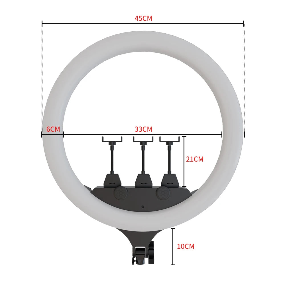 SH 18" LED-Selfie-Ringlicht Fotografie Videoleuchte Ringlicht Handy-Stativ Fülllicht dimmbare Lampe Stativ Streaming