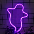 Décoration murale néon LED chauve-souris d'Halloween pour cadeau de fête - Ambiance terrifiante - Alimentation USB ou par piles