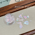1Box of 3D Iridescent Abalone Shell Nail Charms, Irregular Aurora Seashell Nail Art Slices, Summer Manicure Accessories