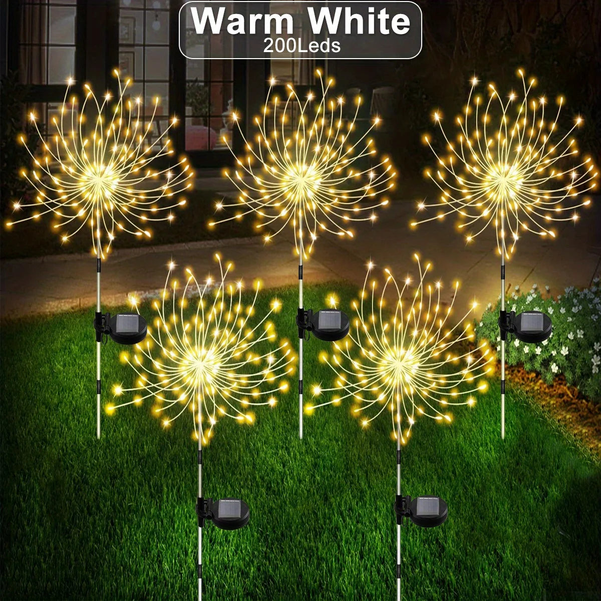 1er-Pack Solar-Feuerwerksleuchten für den Außenbereich, Festbeleuchtung in Form von Feuerwerkslichtern für Garten und Terrasse, Halloween, Weihnachten, Hochzeit, Wanddekoration