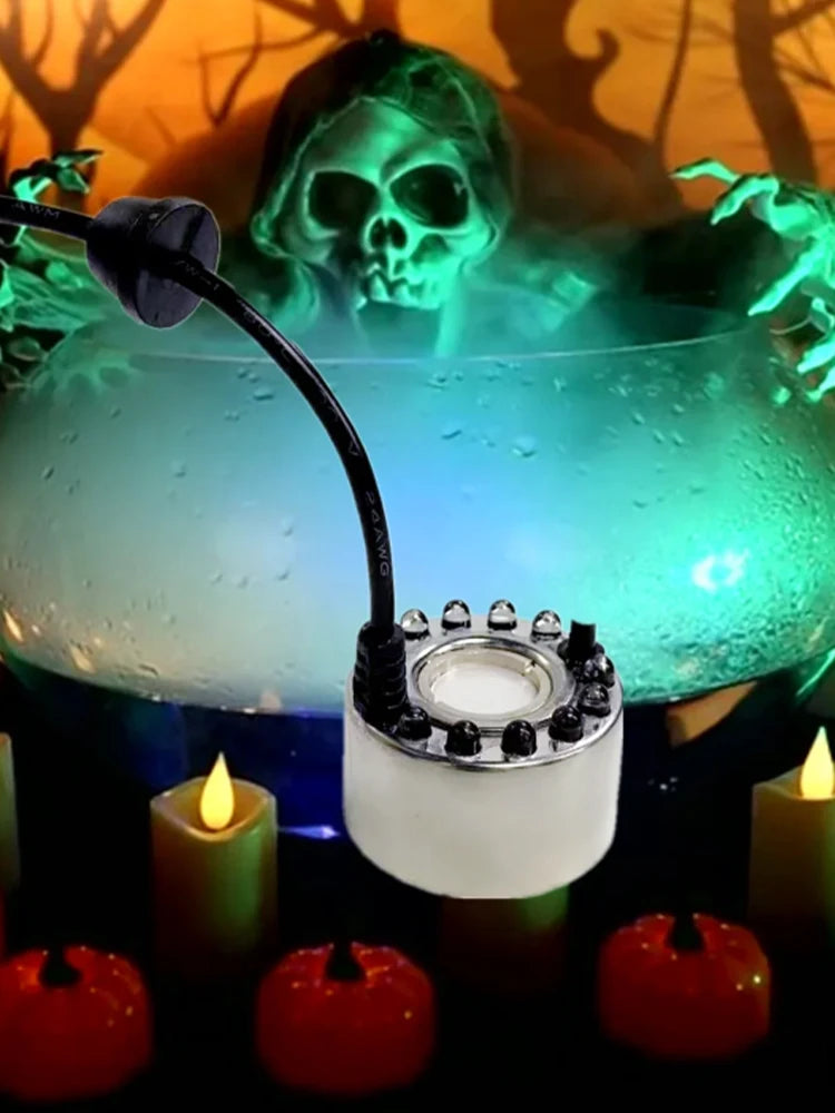 Luz LED mini de calabaza de Halloween con nebulizador, decoración para fiestas navideñas, bonsáis y acuarios, humidificador para fuentes de agua y máquina de niebla