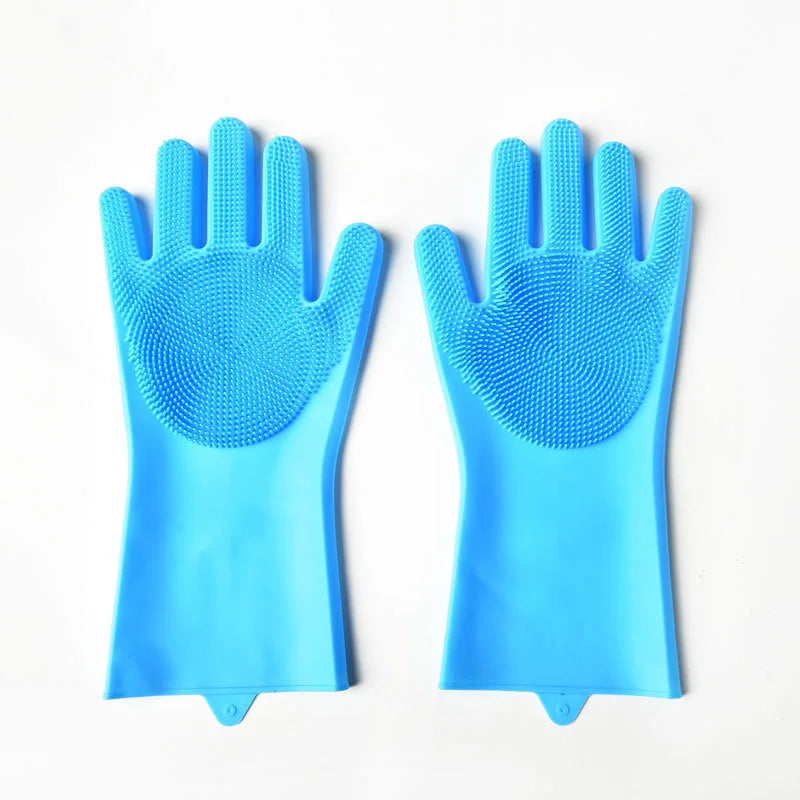 Gants de toilettage pour chiens et chats, gants de lavage en silicone avec brosse pour shampooing, gants de nettoyage pour vaisselle et épilation, multifonctionnels