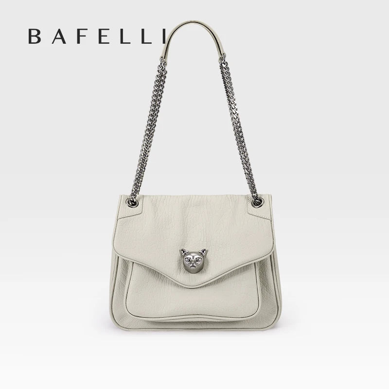 BAFELLI Trendy Chained Tote Bag for Women, Soft Leather Crossbody & Shoulder Bag, 2026 New Fashion Chic Luxury Handbag