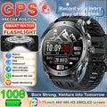 New For Android iOS GPS Smart Watch Men 1000mAh Battery 170+Sport Modes IP69K Waterproof Compass Military Grade Smartwatches2026