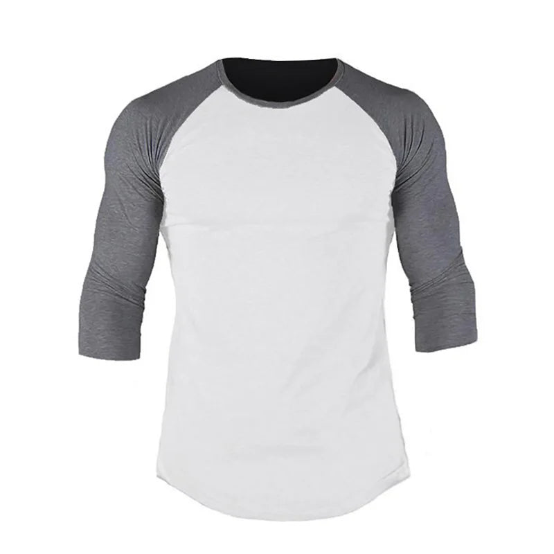 Herren-Sportshirt aus Baumwolle mit Dreiviertelärmeln