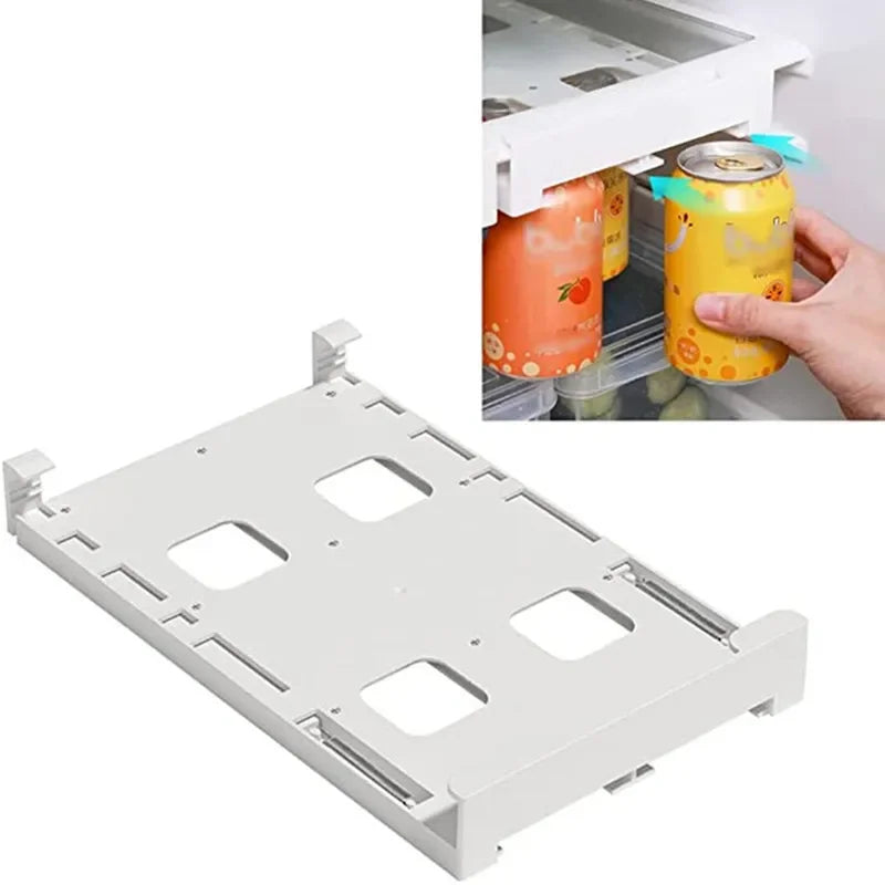 Organizador de latas para refrigerador, ahorra espacio, para guardar y ordenar bebidas en la nevera, pack de cuatro unidades, almacenamiento de cocina