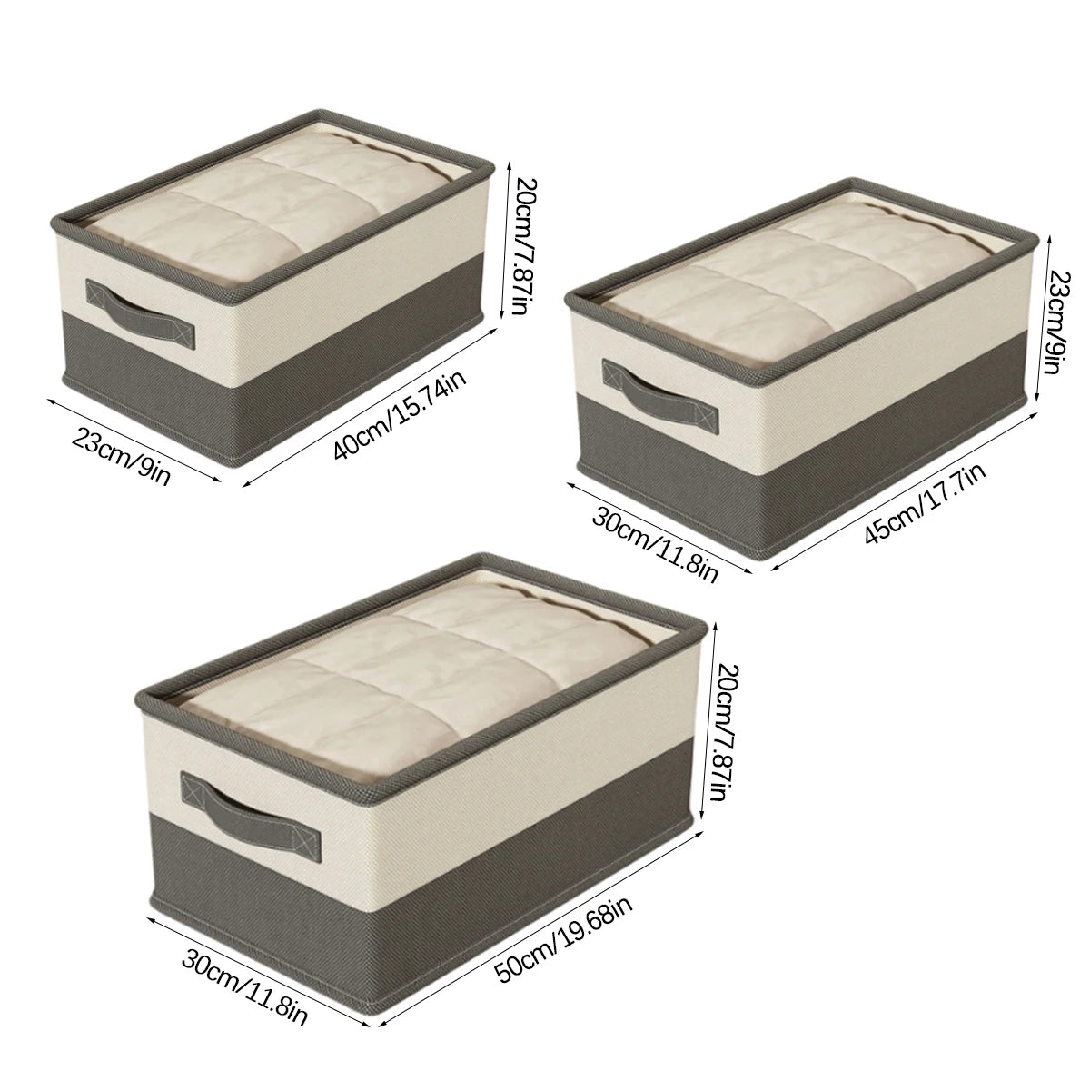 Caja de almacenamiento para el hogar para ropa de cama y ropa, organizador con compartimentos para debajo de la cama, ahorra espacio y organiza la ropa