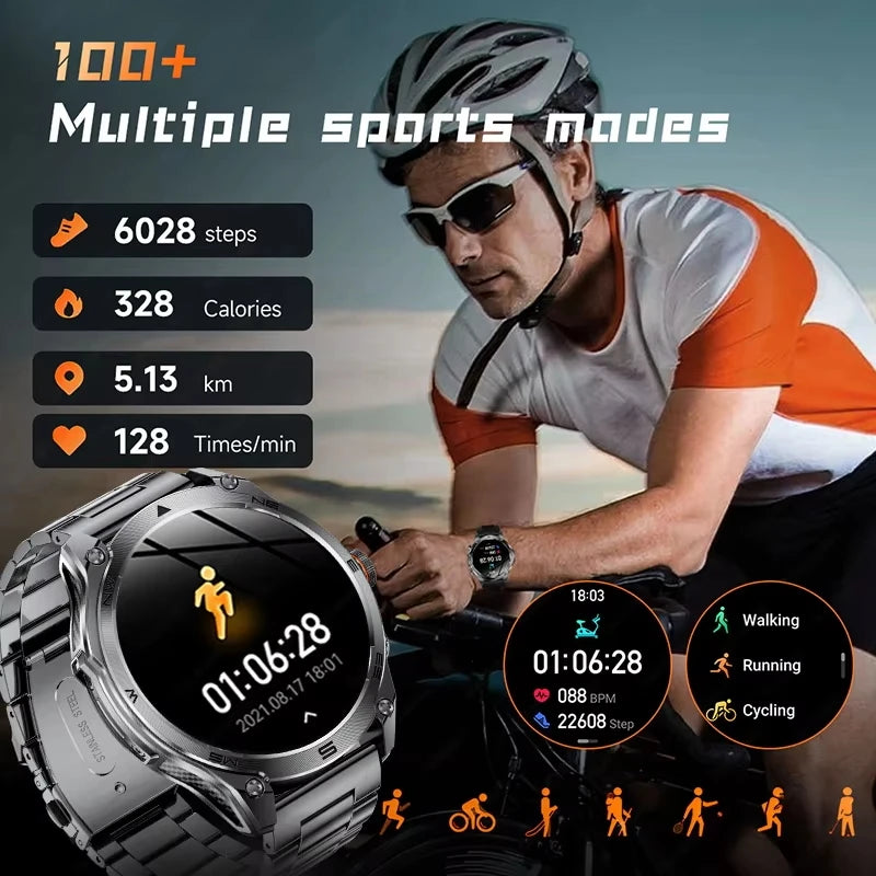 Smartwatch con schermo IPS da 1,7″, bussola e torcia LED