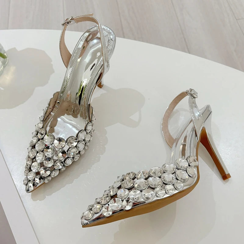 Slingback donna Liyke a punta con inserti luminosi