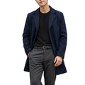 Autumn Men's Trench Coat Slim Fit Overcoat Casual Business Lapel Long Jacket Winter Warm Peacoat Casual Men's Coat Outerwear
