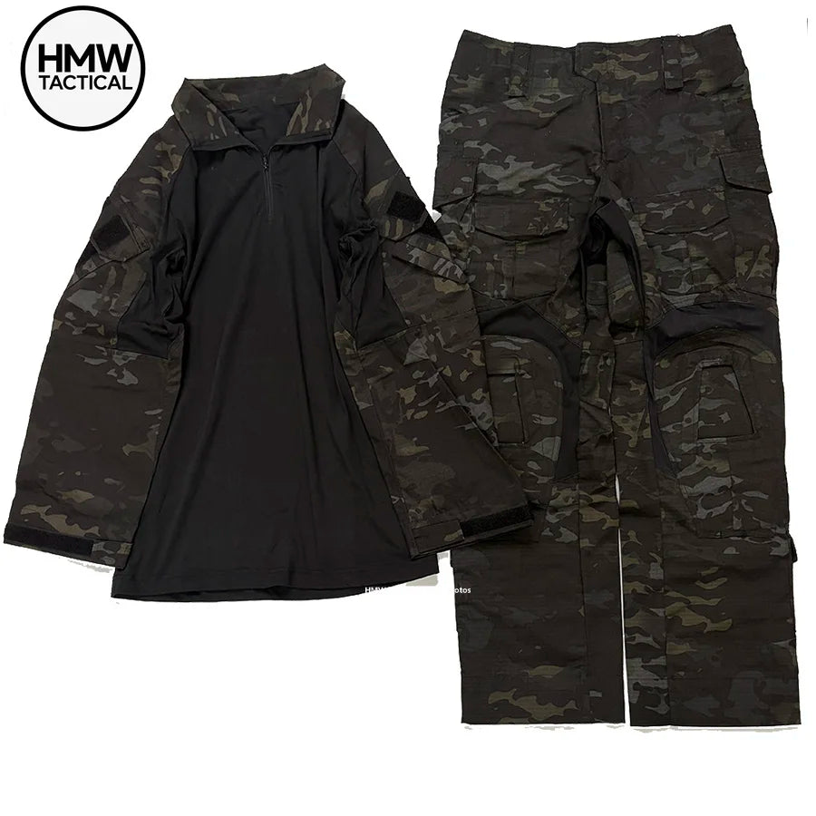 Completo mimetico uomo con maglia e pantaloni