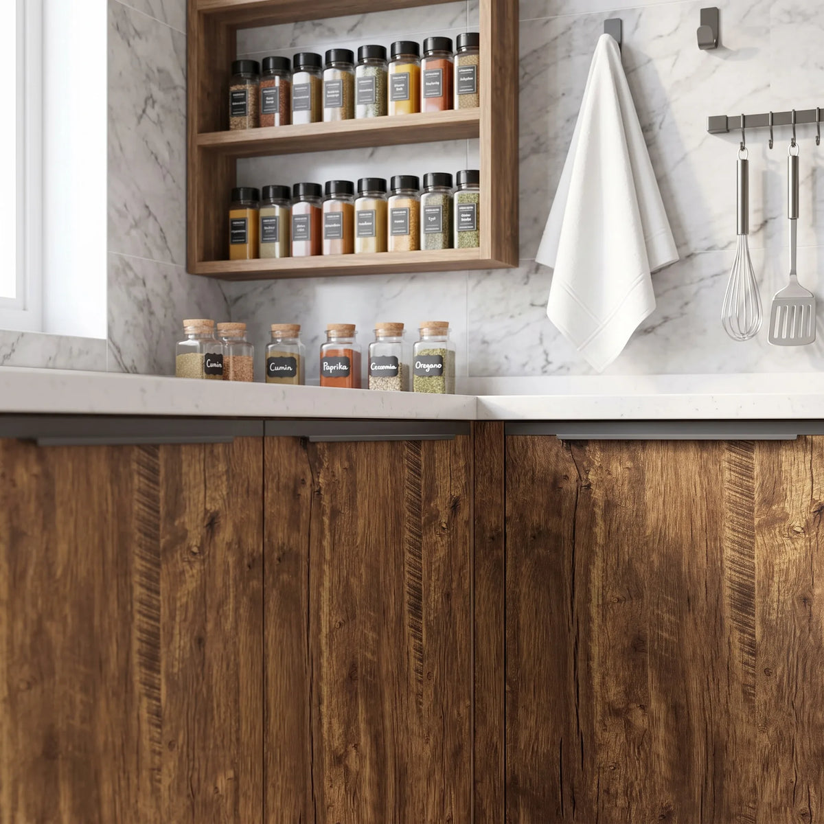 1 Roll Self-Adhesive Wallpaper with Wood Grain, PVC Peel and Stick Film, Waterproof & Oil-Proof, Easy to Wipe Clean, Removable Decor Film for Kitchen, Bathroom, Cabinets, Table, Furniture & Wall Renovation Home Decor