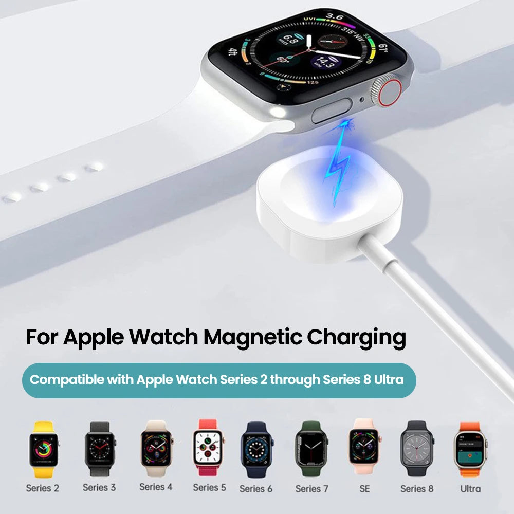 1M Watch Charger Cable For Apple Watch 11 10 9 8 7 6 5 4 3 2 Series SE Ultra Edition USB/Type-C iWatch Magnetic Wireless Charger