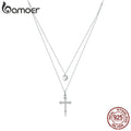 Collana con pendente a croce e cuore