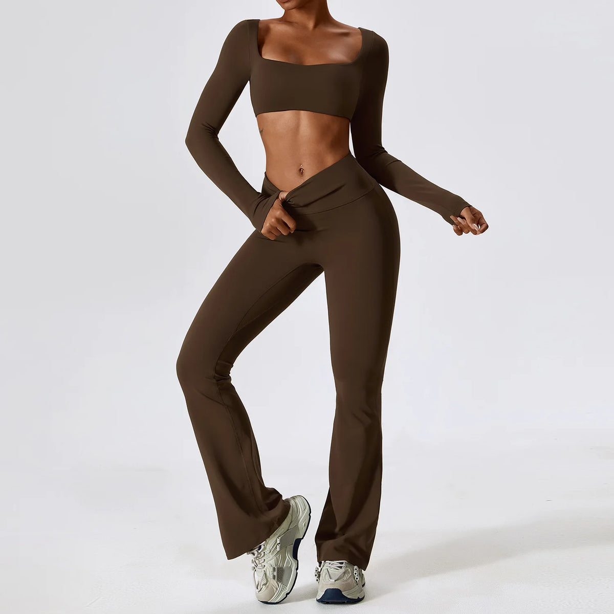 Conjunto de yoga de mujer, 2 piezas, top y leggings