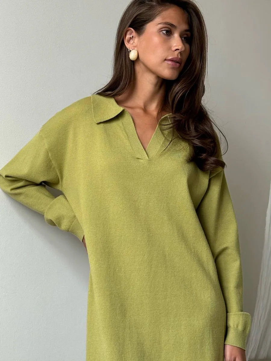 Abito midi donna in maglia con maniche lunghe — immagine 10