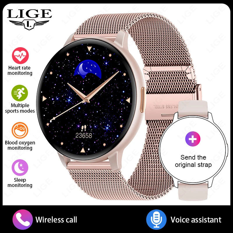 LIGE Bluetooth Calling Smartwatch with Customizable Dial