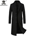 Autumn Winter Mens Woolen Jackets Boutique High-end Wool Blend Overcoat Trench Men X-long Thick Coat Over The Knee Trench Coat