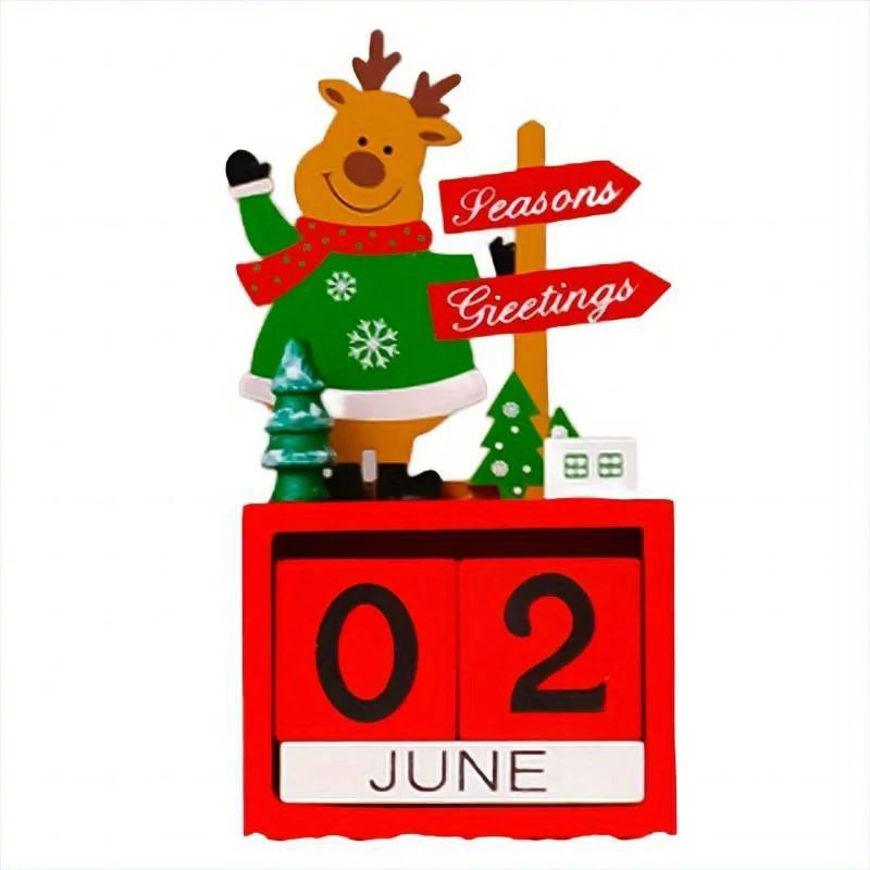 1pc Christmas Countdown Calendar Ornament, a Decorative Piece for Desks And Bookshelves, with Adjustable Month And Date