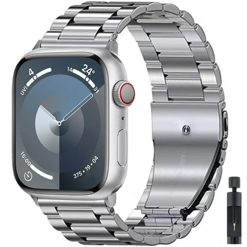 Metal Strap for Apple Watch 12 11 10 46mm 42mm Ultra 4/3/2 49mm Stainless Steel Wristband for IWatch 9 8 7 6 5 SE 45mm 41mm 44mm