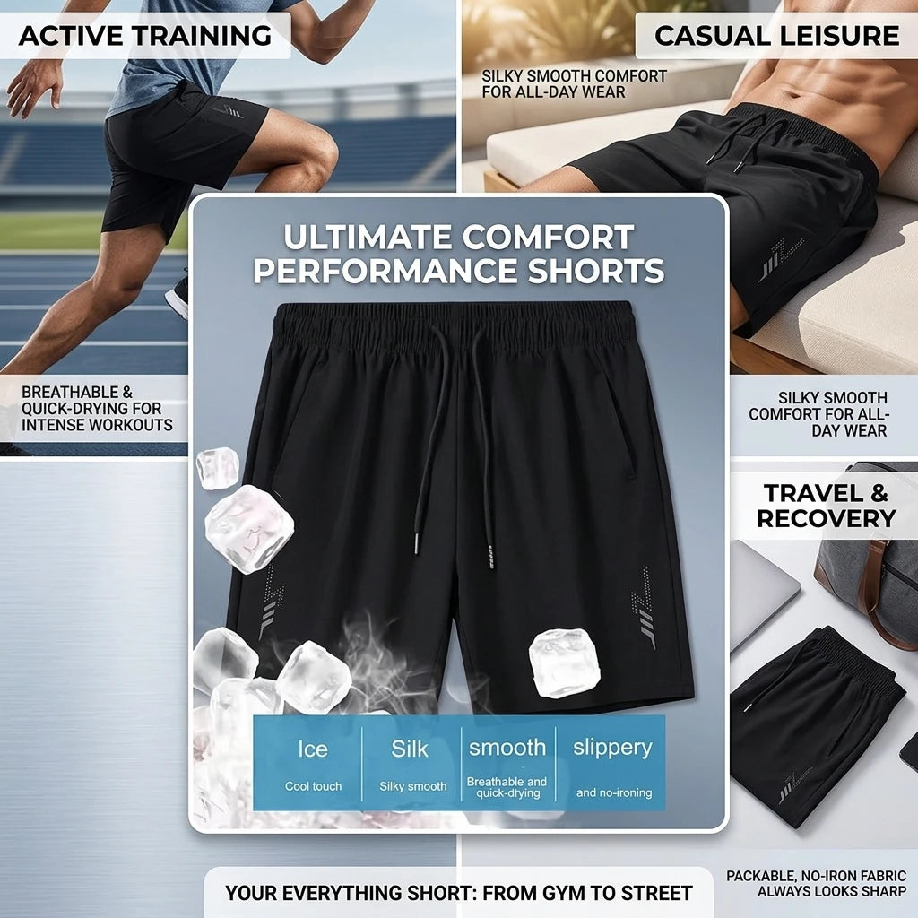 Pantaloncini sportivi uomo con coulisse e tasche