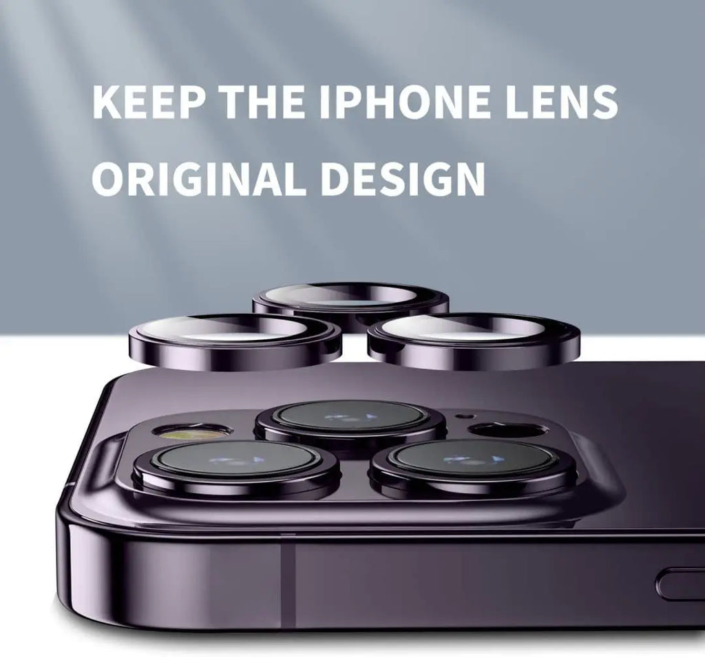 Original Deep Purple Camera Lens Protection For iPhone DUO 18Pro 18 ProMax 16 15 14 17ProMax Tempered Glass Protector Accessory