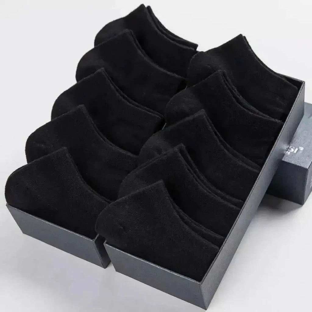 10 Paar / niedrige schwarz-weiß-graue Baumwollsocken, Herrensocken, atmungsaktive Sportsocken, kurze Herrensocken, Damensocken, EU 37–44
