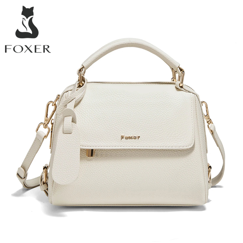 FOXER 2026 Fashion Women's Handbag Cow Leather Lady Shoulder Bag Light Luxury Crossbody Bag for Daily & Commute