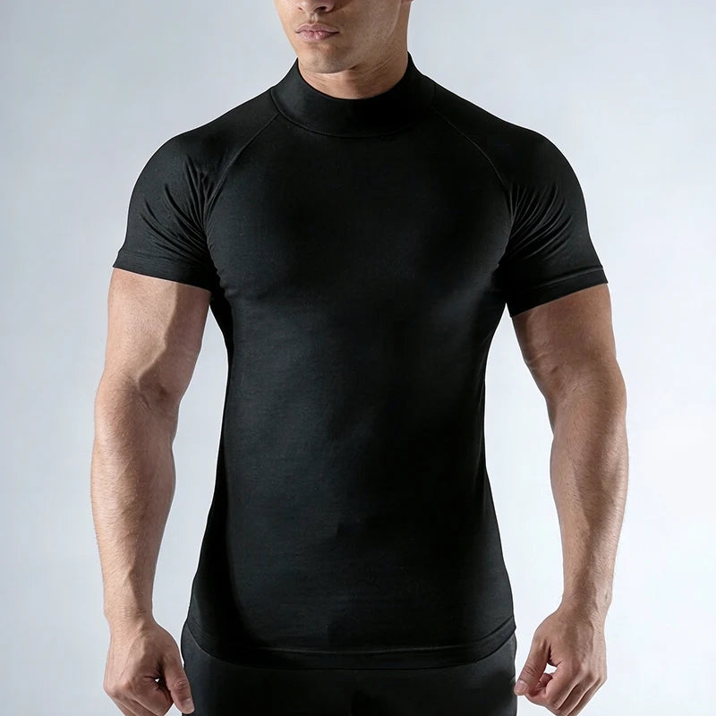 Maglia sportiva uomo con collo alto