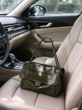 Classic Designer Women Shoulder Handbag Trendy Designer Style Structured Shape PU Leather Removable Shoulder Strap Crossbody Purse Elegant Accessory For Work Shopping Social Gathering