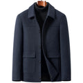 Autumn Winter Wool Jackets Men Turn Down Collar Business Casual Woolen Outwear Coats Male Solid Thick Wool Blends Jacket Coat