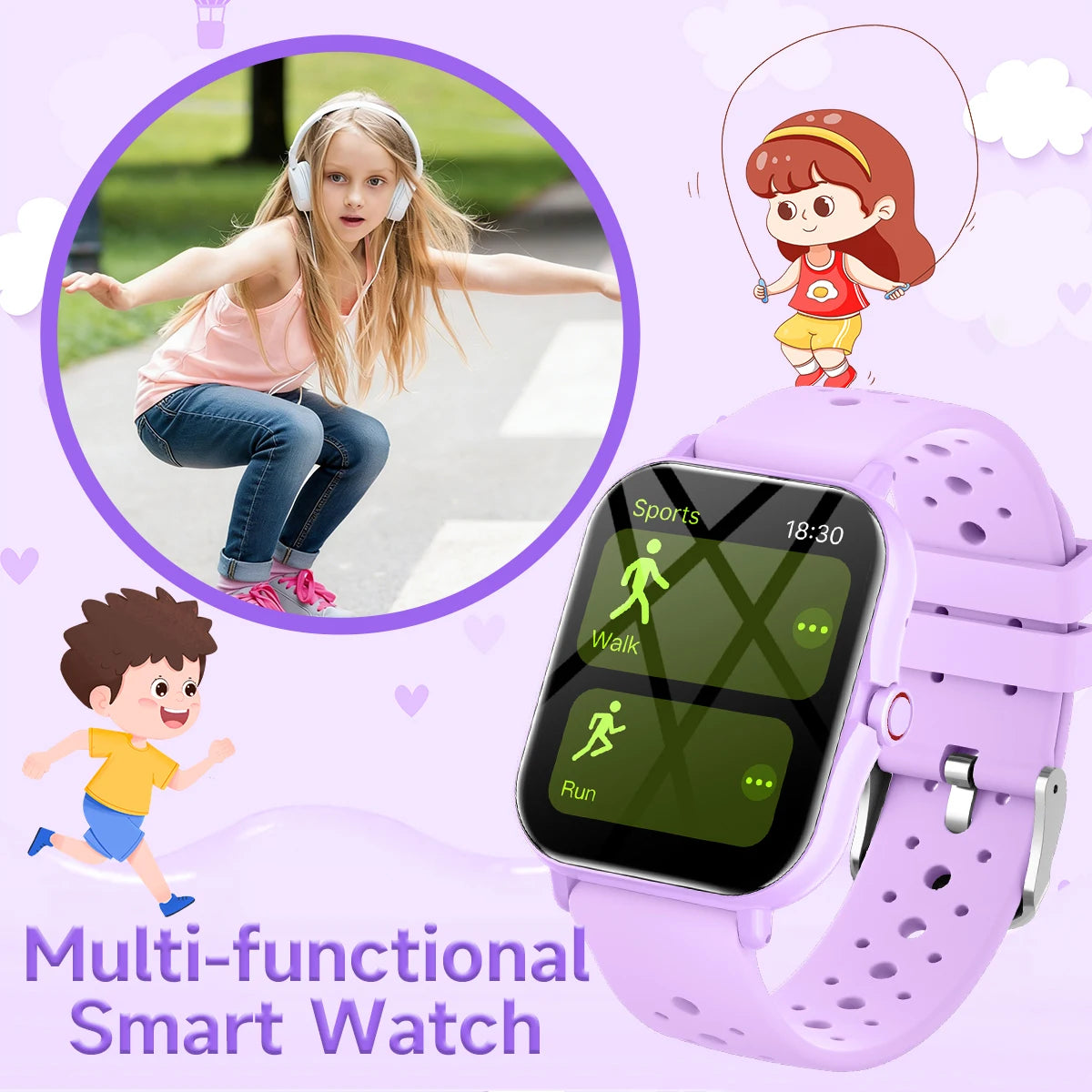 2026 1.83”HD Screen Bluetooth Call Pedometer Waterproof Smart Watch Sports Modes Sleep Monitoring Smartwatch Men Lady Kids Watch