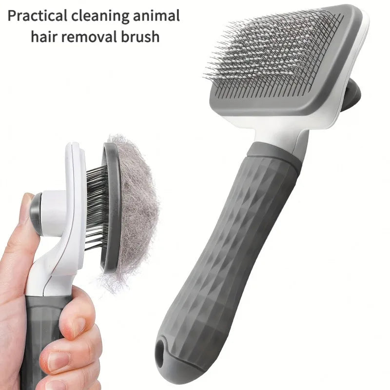 Brosse de toilettage Easy-Clean pour animaux, élimination des poils en un clic avec bouton autonettoyant – Spéciale chats et chiens, utilisable en toute saison
