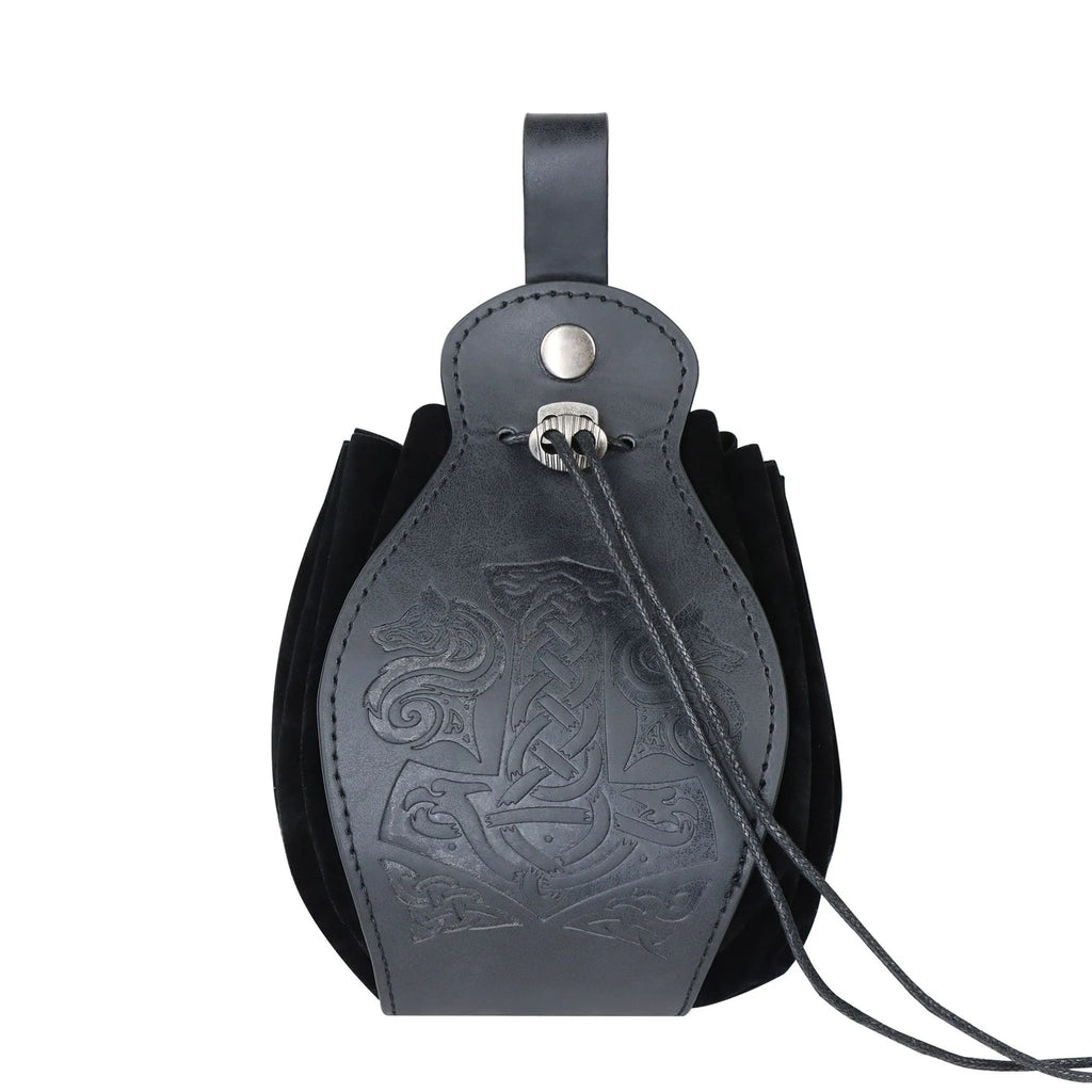 Medieval Leather Belt Set Pu Leather Belt Drawstring Coin Purse Vintage Sword Scabbard for Halloween Cosplay Renaissance Fairs