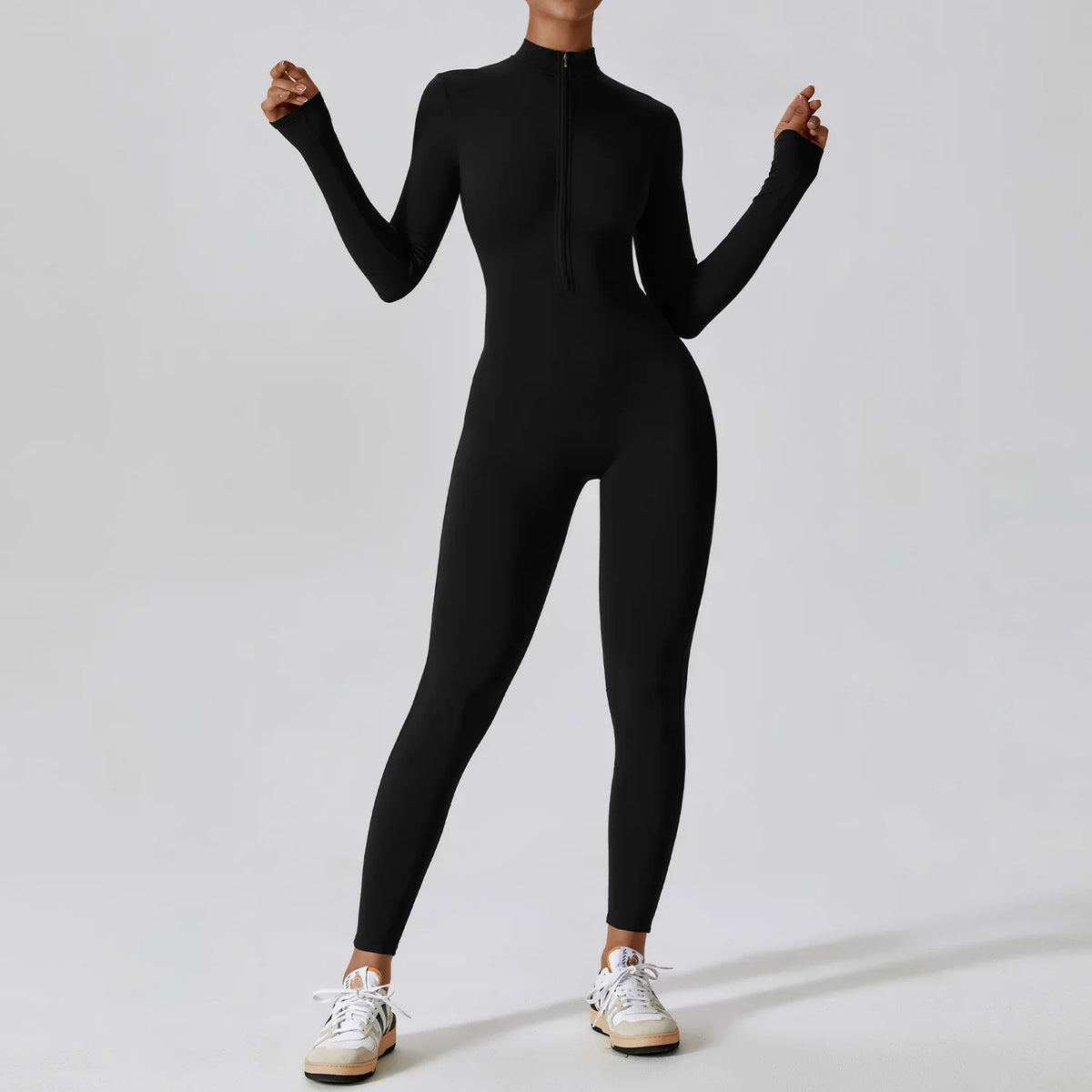 Sportoverall für Damen, langärmelig, mit Reißverschluss