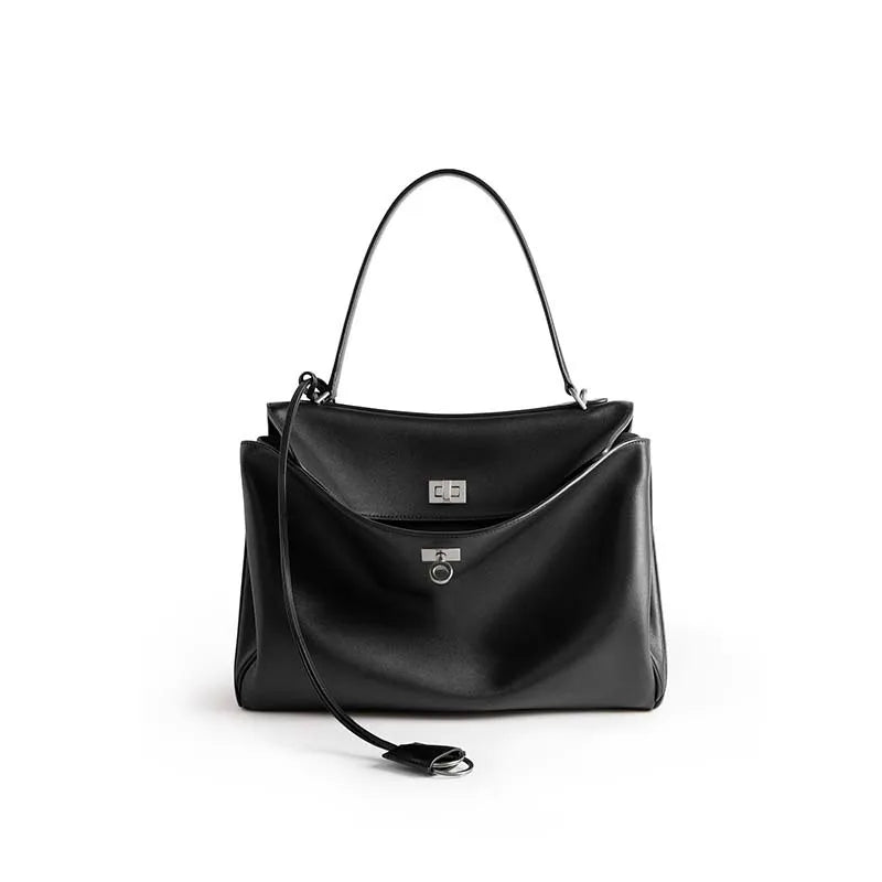 2026 New Luxury Brand Women Handbags Genuine Leather Shoulder Bags Women Retro Silver Buckle Tan Cowboy Bags Woman Totes