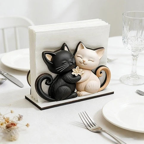 Wooden Cat-Shaped Tissue Holder