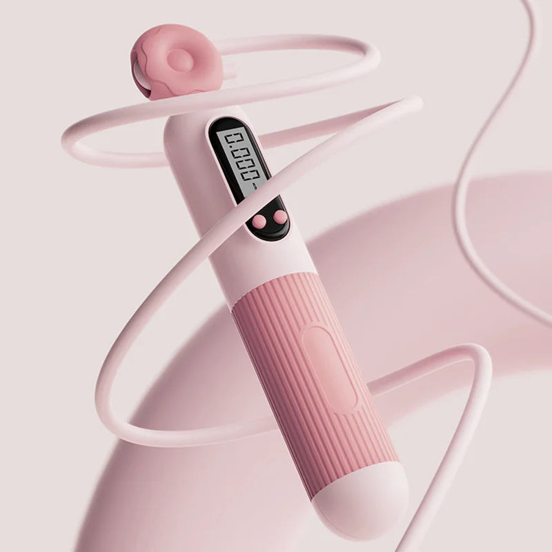 Cuerda de saltar profesional con contador electrónico y temporizador para ejercicio físico, quema de grasa y adultos