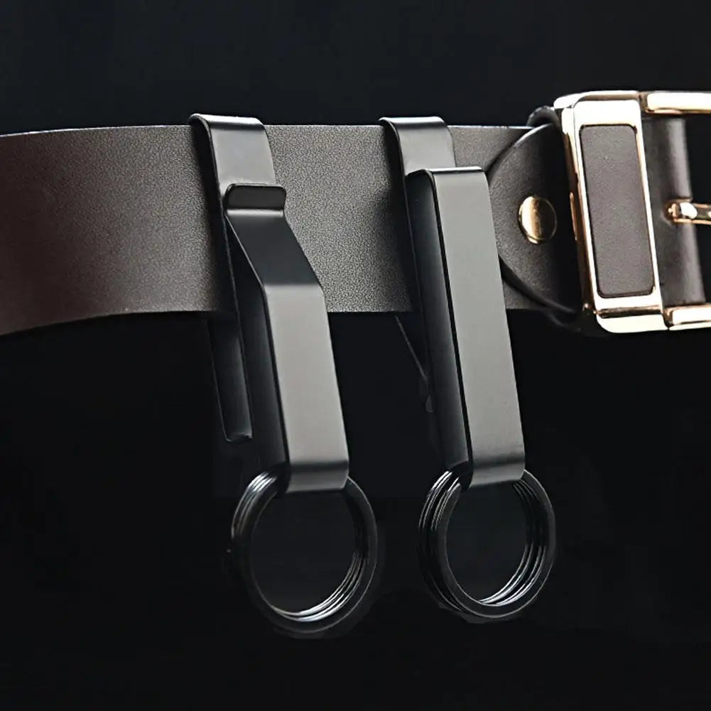 Steel Belt Hook Carabiner Car Keychain Belt Hanger Bottle Hook Camp Water Holder Tactical Outdoor EDC Buckle Tool
