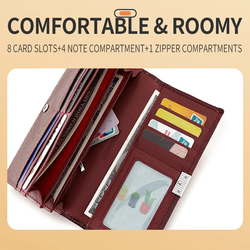 Free Gift 2026 New Diamonds Women's Patent Leather Wallet Long Fashion Patchwork Money Bag Ladies Purse Card Holder AE207-1