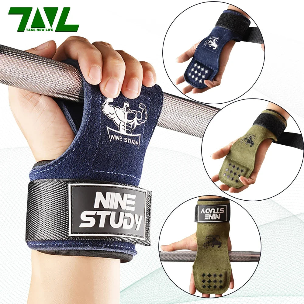 Leather Half-Finger Gym Gloves for Weightlifting and Cycling