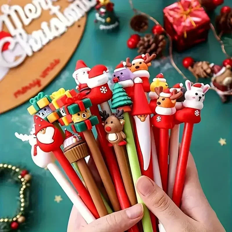 12 neutrale Stifte im Weihnachtsdesign, Schreibwaren für Büro und Lernplatz, schöne Geschenke für Schüler, verschiedene Stile, DIY-Festtagsdekorationen