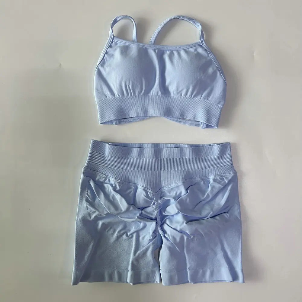 Ensemble yoga femme, haut et short